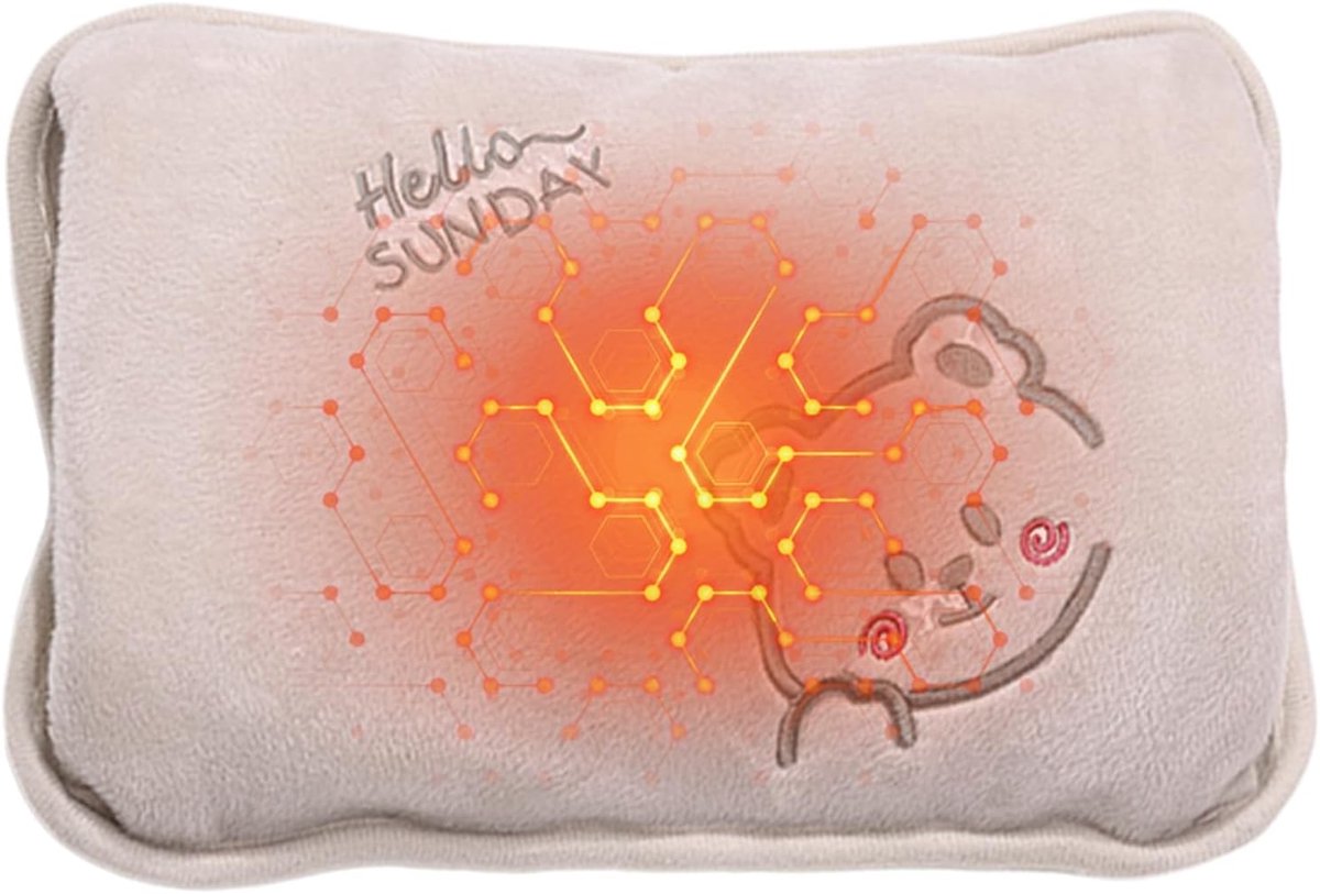 Elektrische Warmwaterkruik - Oplaadbare Kruik - Warmte Comfort - Zachte Stoffen Hoes - 27x19x4 cm