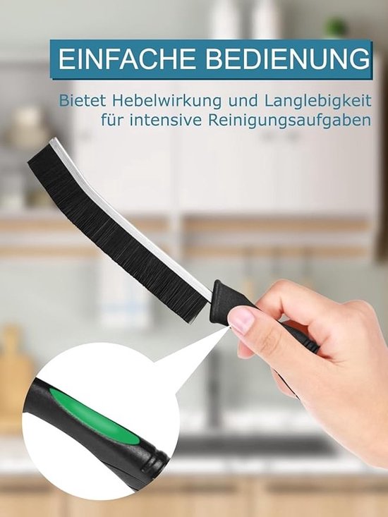 Set van 3 stevige voegenborstels voor grondige reiniging, handmatige hoekreiniger met antislip greep — afbeelding 2