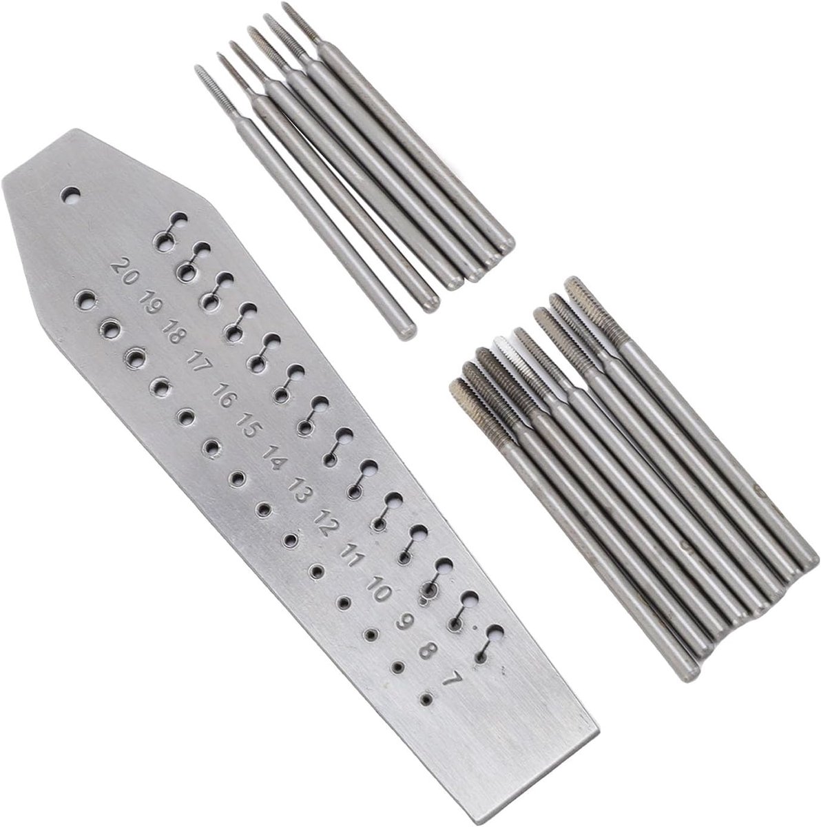 Horlogemakers Tap Set - Precisie Schroefdraad Gereedschap - Fijne Reparatieklussen - 36 Gaten Plaat - 8 x 2.1 cm Plaat