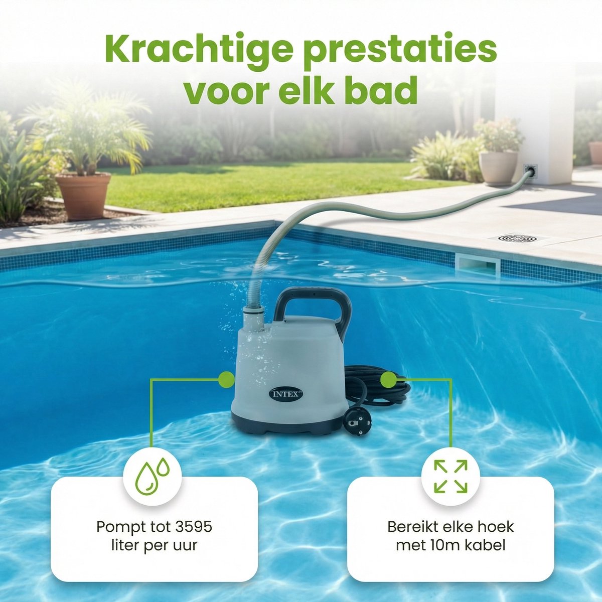 Intex Dompelpomp - 3595 liter per uur - 28606 - Zwembad Leegpompen - Waterpomp Zwembad - Dompelpomp Zwembad - Waterafvoer Zwembad - Zwembad Onderhoud – foto 5