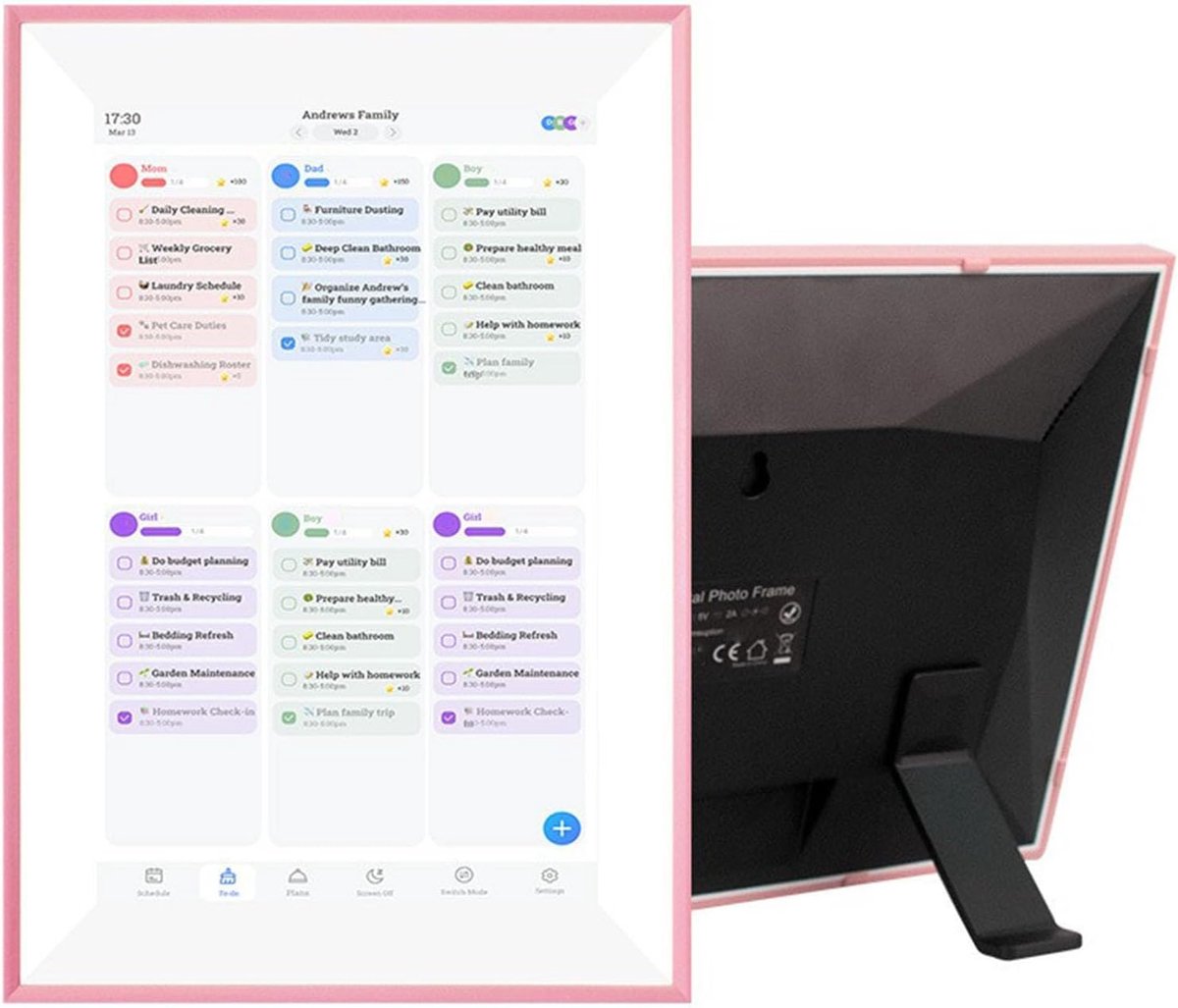 Digitale Agenda - Slimme Kalender - Naadloze Planning - HD Touchscreen - 101 Inch
