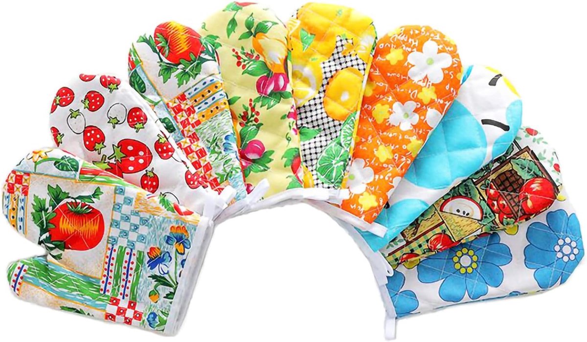 Ovenwanten - Hittebestendige handschoenen - Keukenwerk - Dubbelzijdig gebruik - 33 cm - Zwart