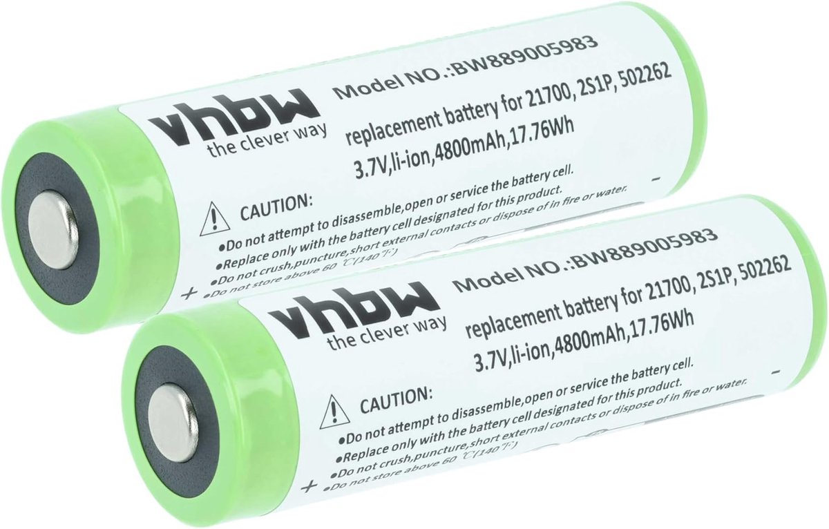 Reserve Batterijen - Oplaadbare Accu - Zaklamp Hoofdlamp - Hoge Capaciteit - 74 Gram