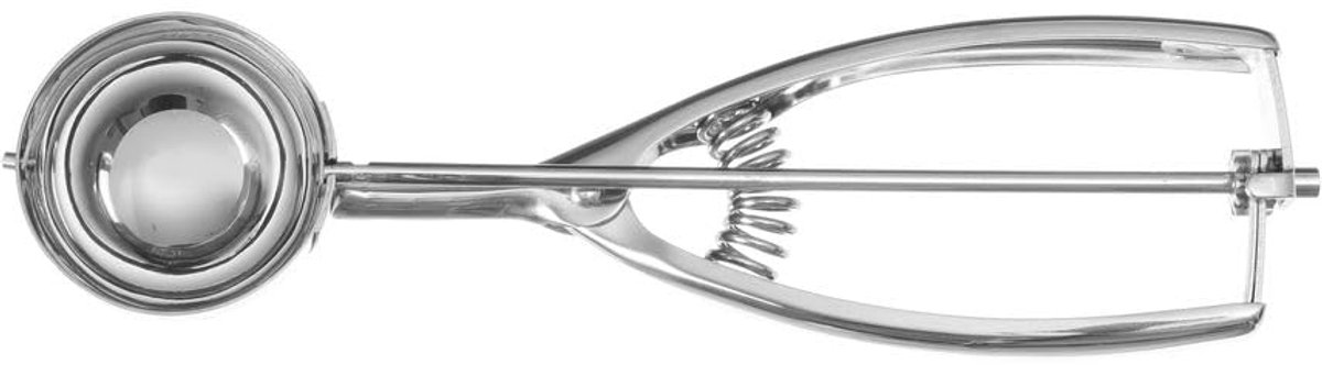 Ijslepel met trigger - Portioneerlepel ijsschep - Porties serveren - Ergonomisch handvat vaatwasmachinebestendig - Ø 53mm - Zilver