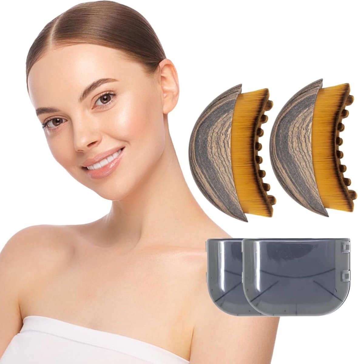 Gezichtsborstel Gezichtsmassager - Gua Sha Lymfe - Oog Drainage - Kin Kaaklijn Sculpting - 2 Stuks