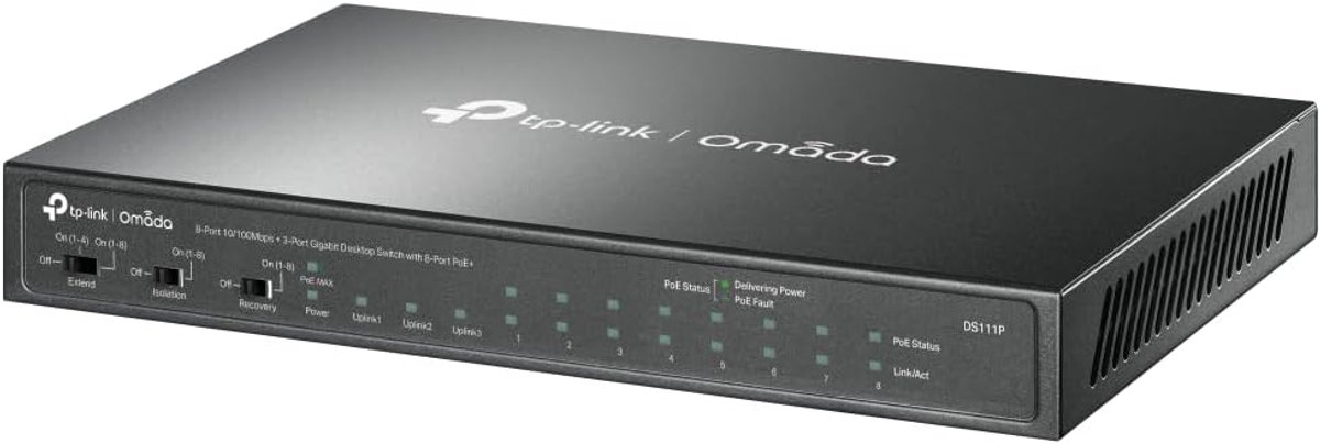 Netwerk Switch - PoE Switch - Snel Netwerk - 10 Gigabit Poorten - 8 PoE Poorten - Zwart