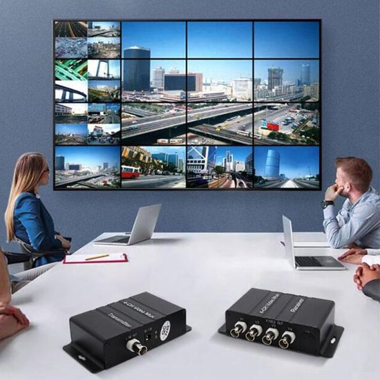 Videomultiplexer - 4-kanaals splitter - Bewaking uitbreiden - Over 1 coaxkabel - 24x16x5 cm - Zilver — afbeelding 3
