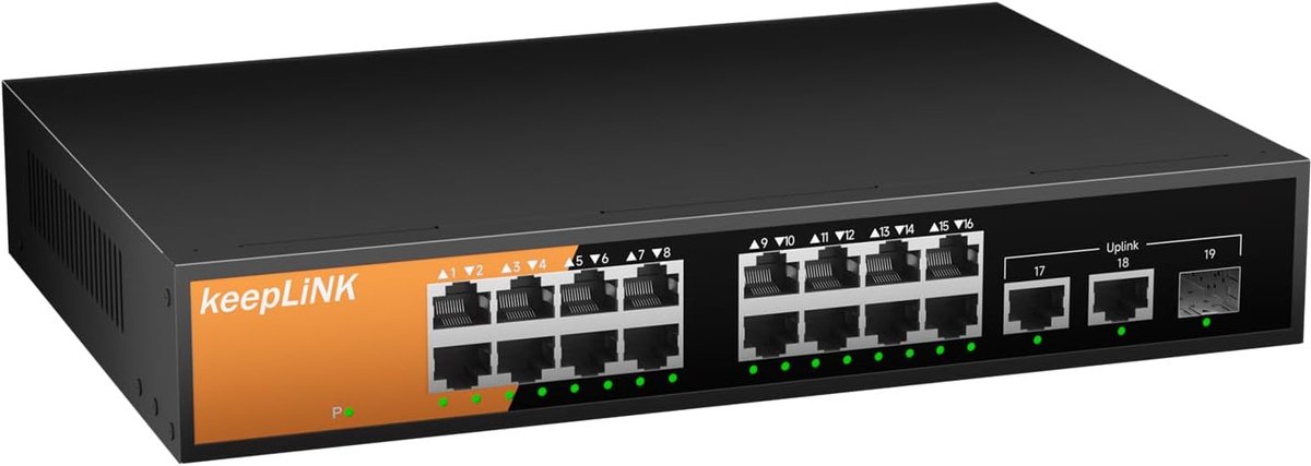 Gigabit PoE Switch - Netwerk Hub - Netwerk Uitbreiding - 240W Totaal Vermogen - 18x27x4.4cm - Zwart