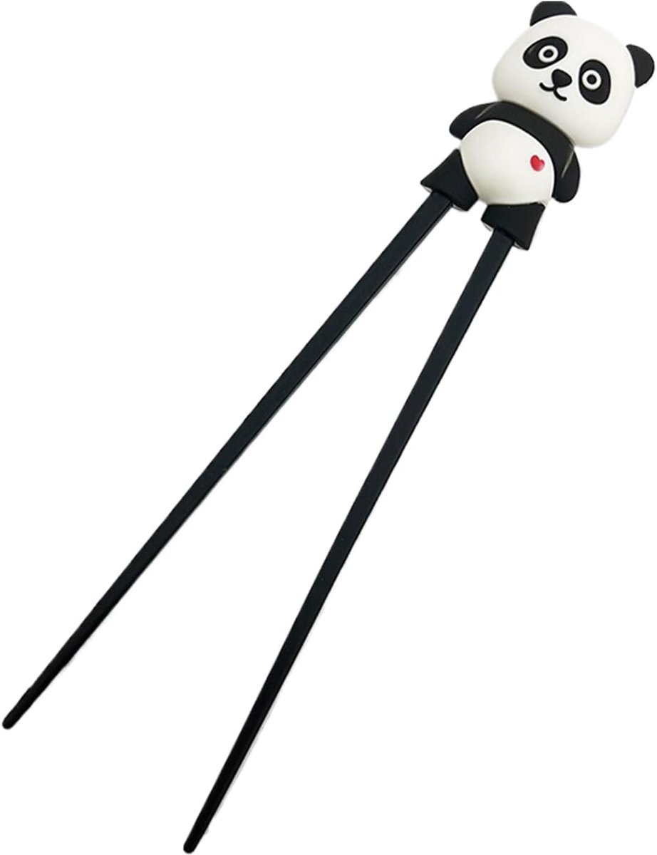 Kinder Eetstokjes - Leer Stokjes - Eten Leren - Panda Vorm - 22x4cm - Zwart