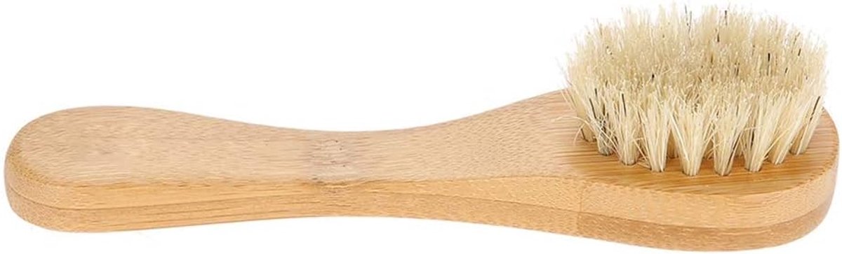 Gezichtsborstel Hout - Reinigingsborstel Huid - Exfoliërende Reiniging - Natuurlijke Haren - 14.5 cm Lengte