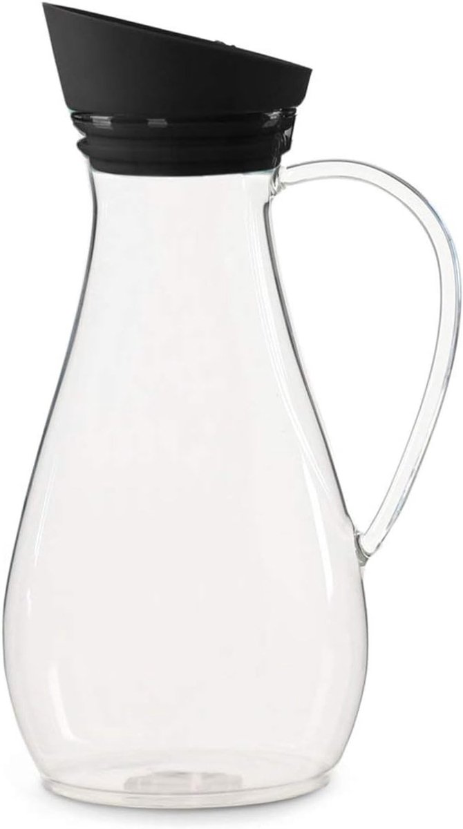 Glazen Karaf - Drank Dispenser - Water Serveren - Met Deksel - 1.5 Liter - Zwart