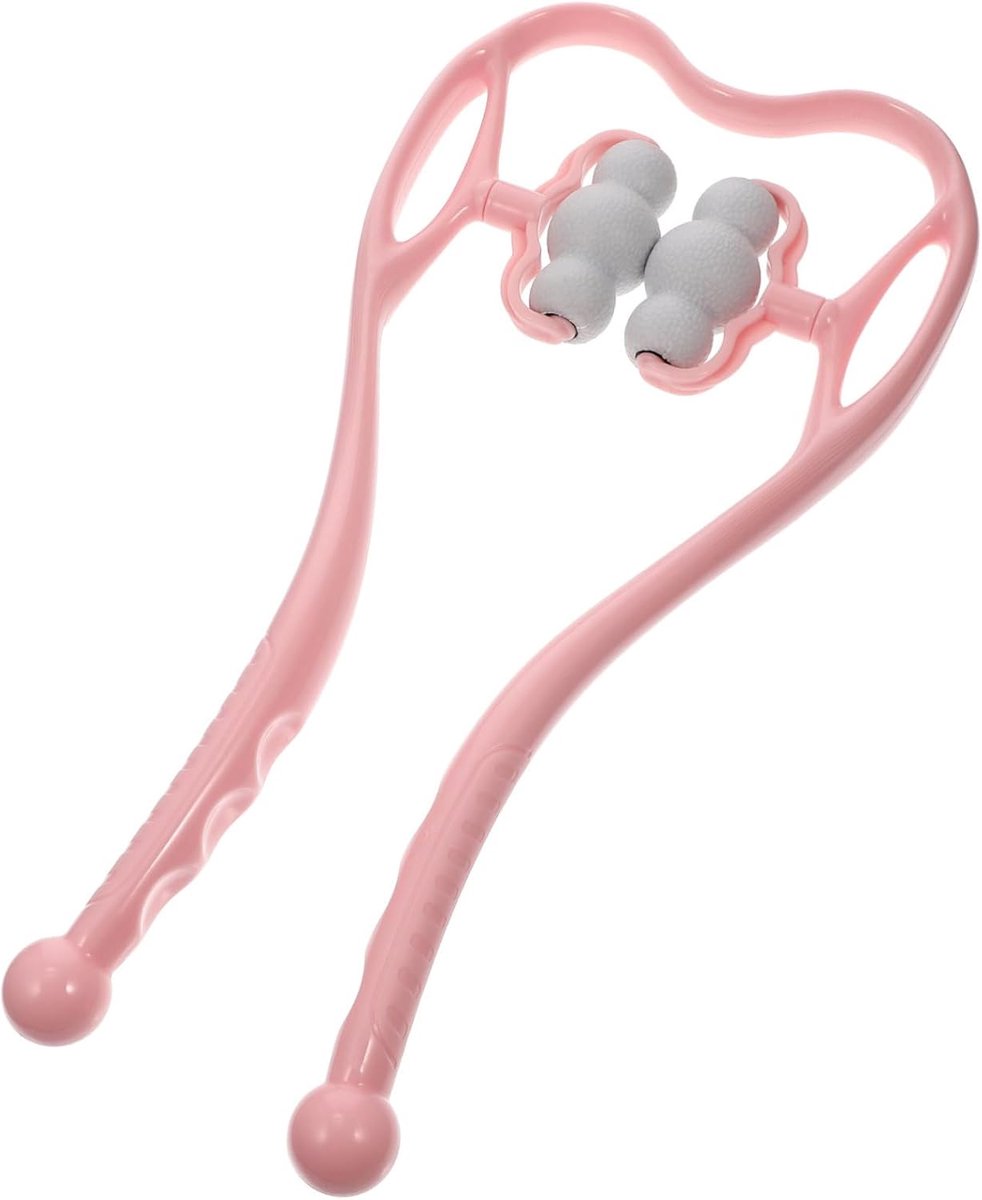 Nek Spierroller - Handmatige Massager - Ontspanning Nek - Ergonomisch Ontwerp - 35 cm - Roze
