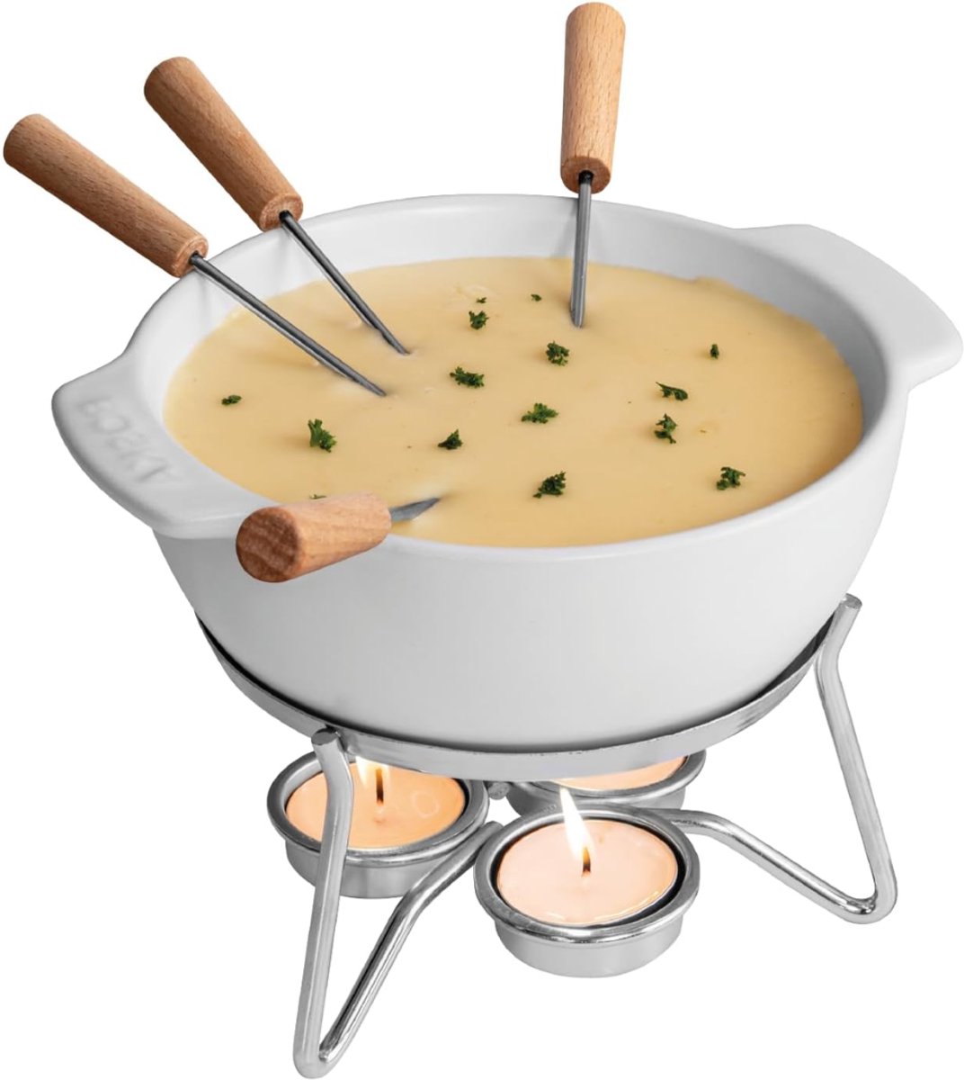 RWB® Kaasfondue Set - Fondue Set - Kaasfondue - Wit - 21 x 21 x 16 cm