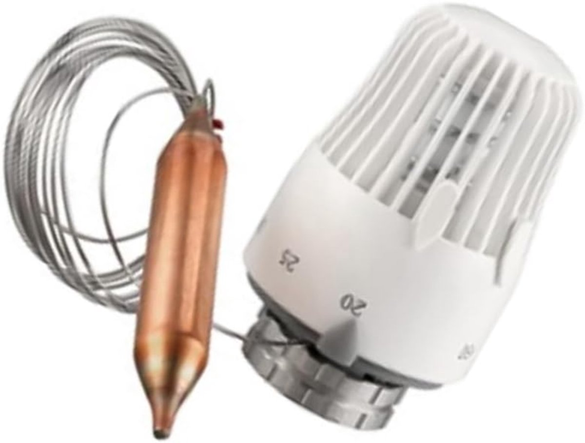 Thermostatische Radiatorkop - Temperatuurregelaar Ventiel - Verwarming Regelklep - Externe Sensor Inbegrepen - M30 x 1.5 - Wit