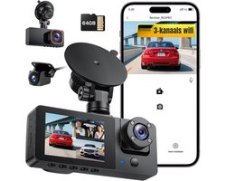 SVN® Dual Dashcam - Voor en Achter Camera – Auto Camera Met Nachtzicht – Zwart - 2cm x 11cm x 5cm