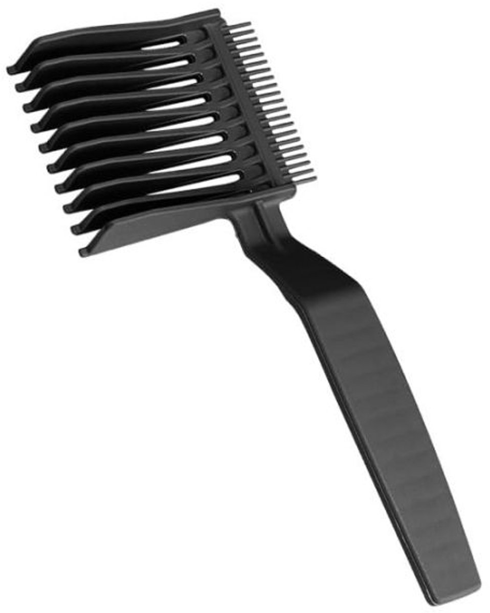 Opscheerkam - Fade kam - Trimkam - Opscheren - Tondeusekam - Overloop - Kapper/barber accessoire - Barber comb - Kunststof - Zwart - 20 cm - Overloopkam - Jonyx