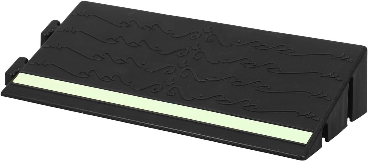 Drempelhelling Kunststof - Robotstofzuiger Oprij - Drempel Overbruggen - Antislip Veilig - 30x13x6 cm - Zwart