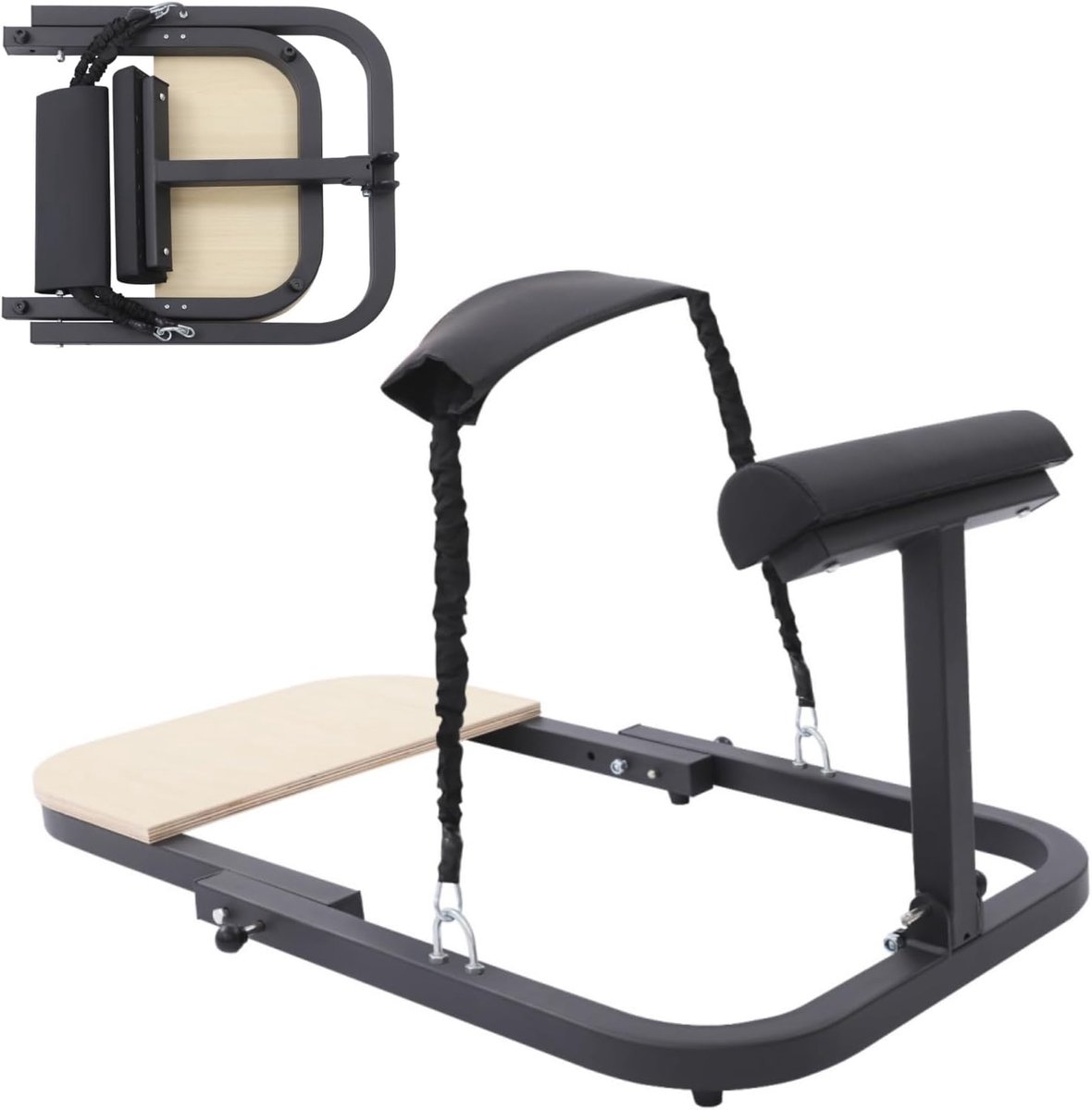 Heup Trainer - Bilspier Trainer - Thuis Krachttraining - Hoge Belastbaarheid 150kg - 108 x 73 x 40cm - Zwart Houtkleur