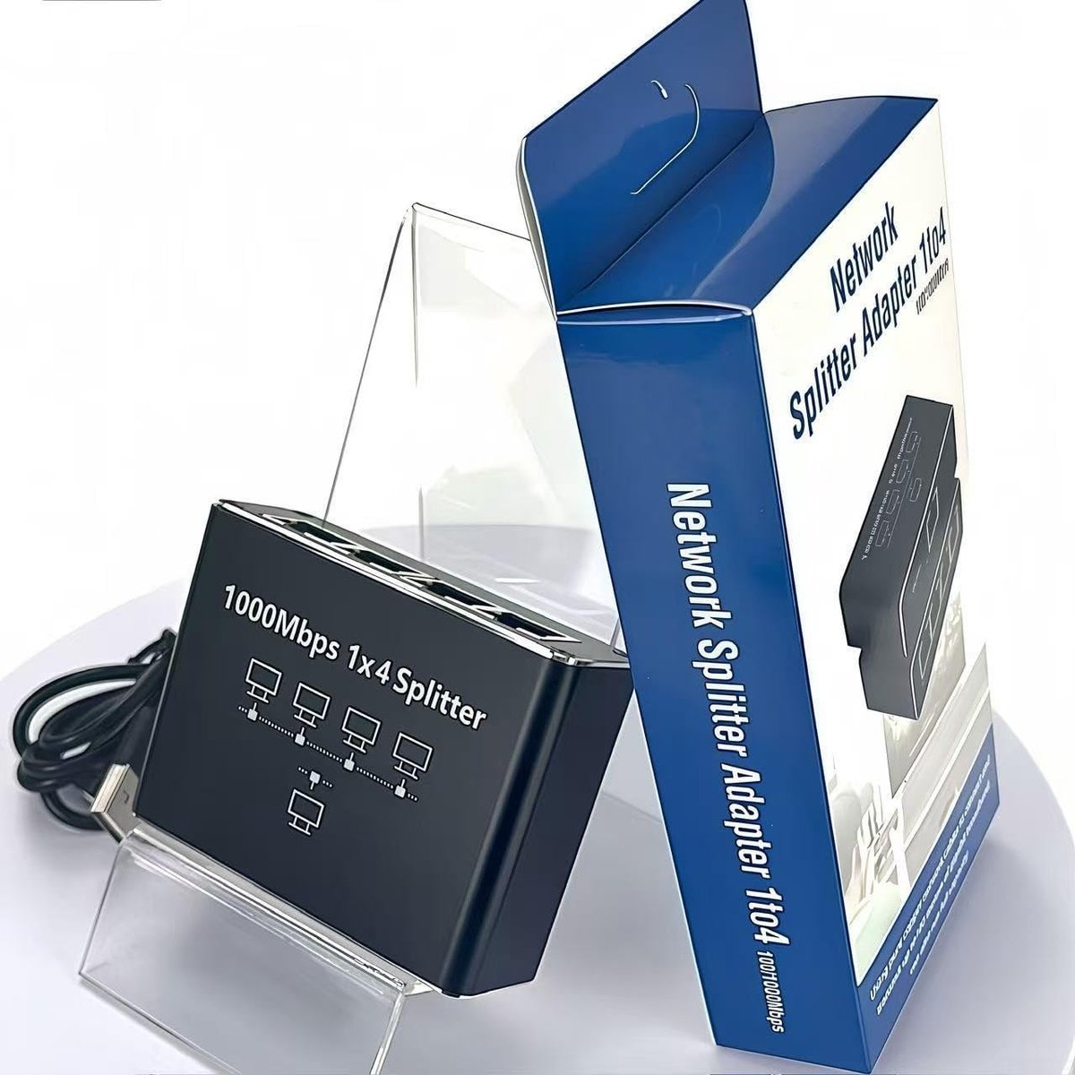 Ethernet Splitter - Netwerk Verdeler - Internet Delen - Gigabit Snelheid 1000 Mbps - Compact Ontwerp - Zwart