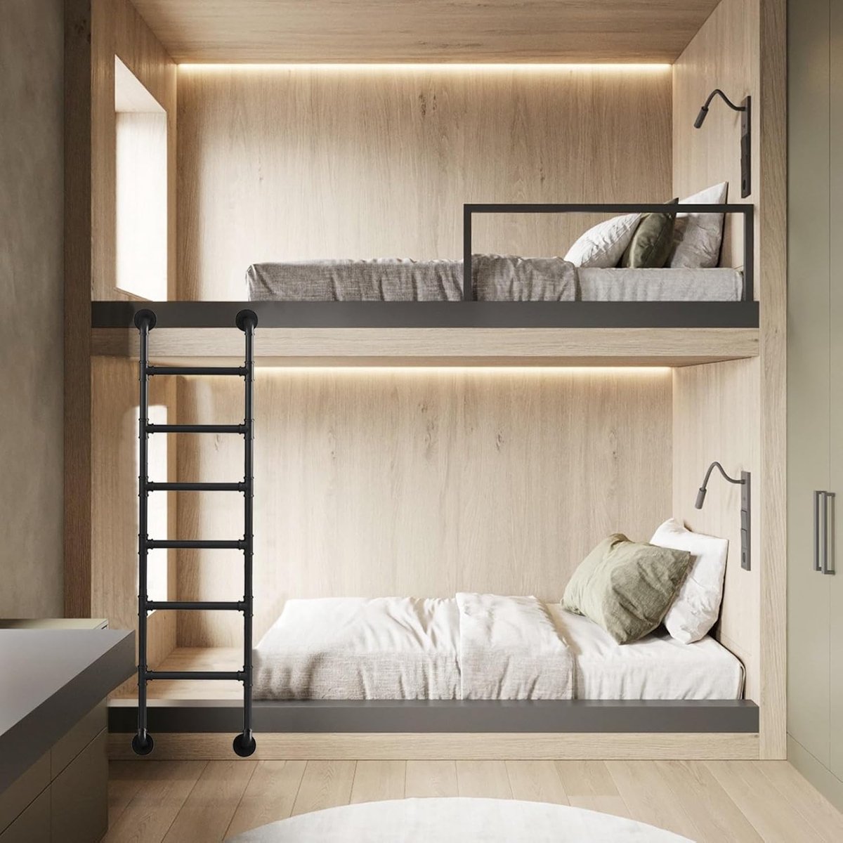Wandladder Smeedijzer - Metalen Ladder - Stapelbed Toegang - Ruimtebesparend Ontwerp - 1-3 Meter