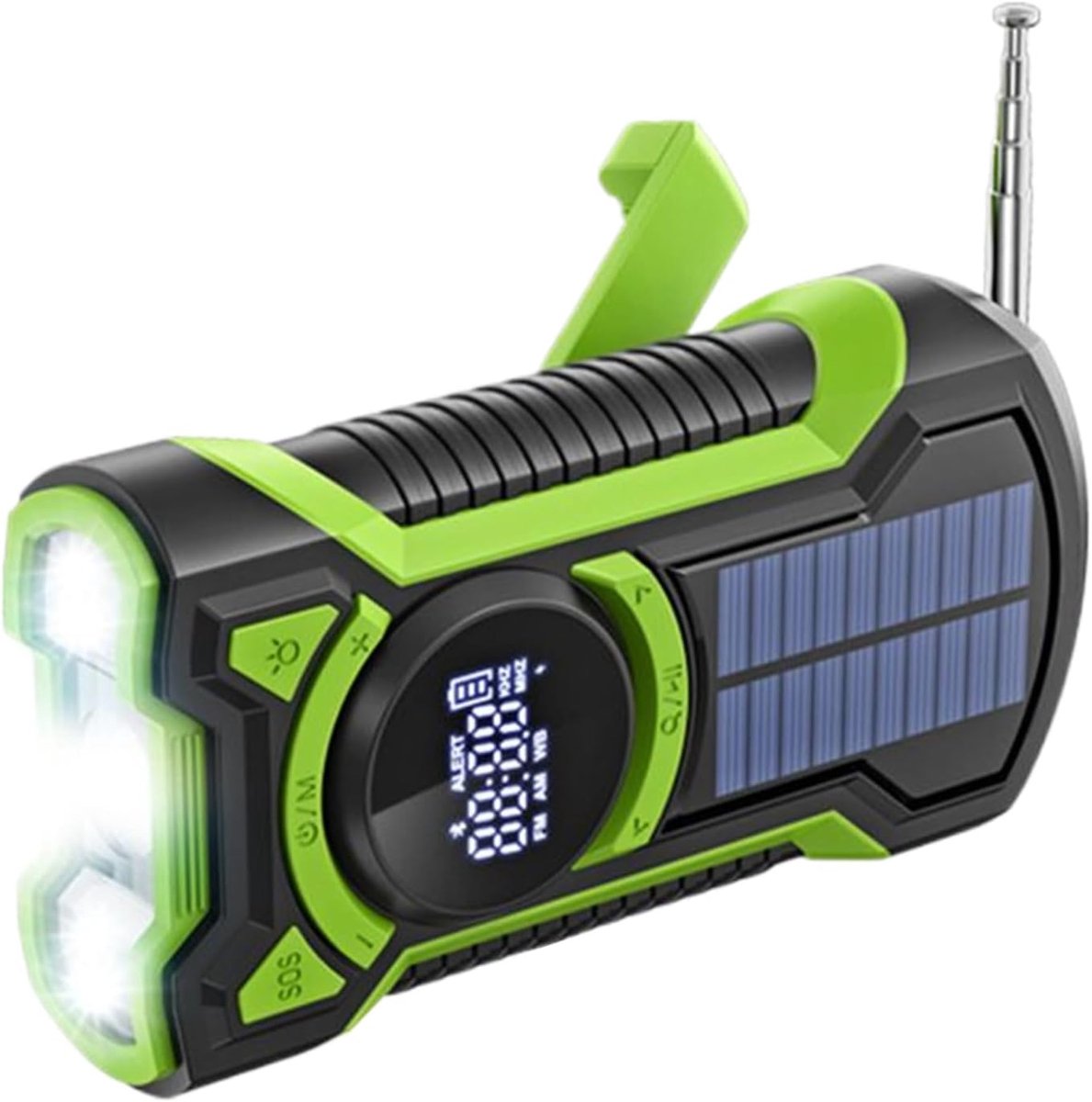 Noodradio Draagbaar - AM FM Radio - Stroomuitval Buiten - 5000mAh Accu Zaklamp - 175 x 99 x 68 cm