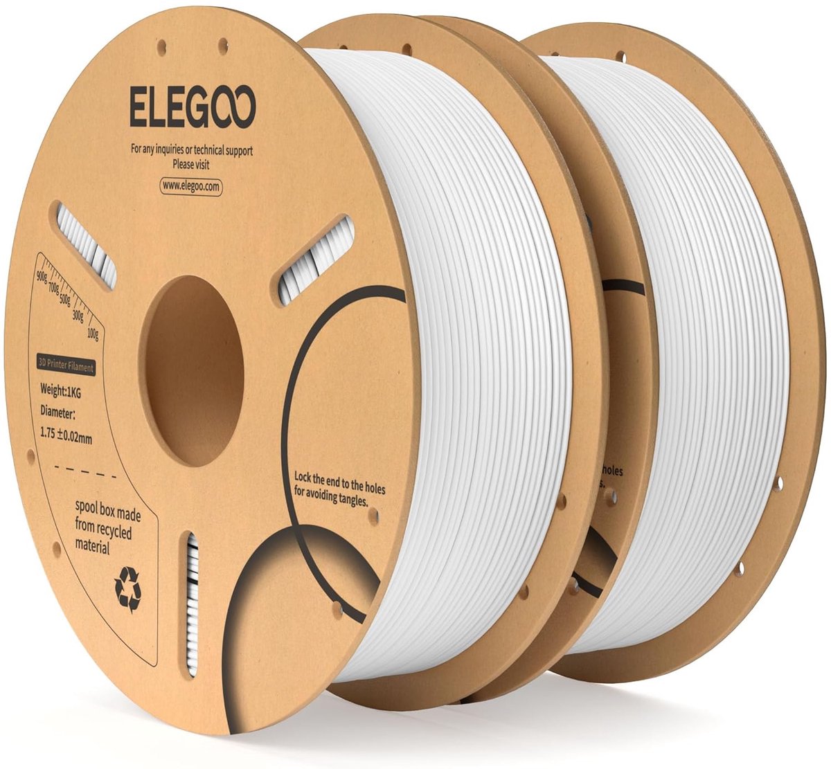 3D Print Filament - PLA Draad - Modellen Maken - Hoge Nauwkeurigheid - 1.75 mm - Wit