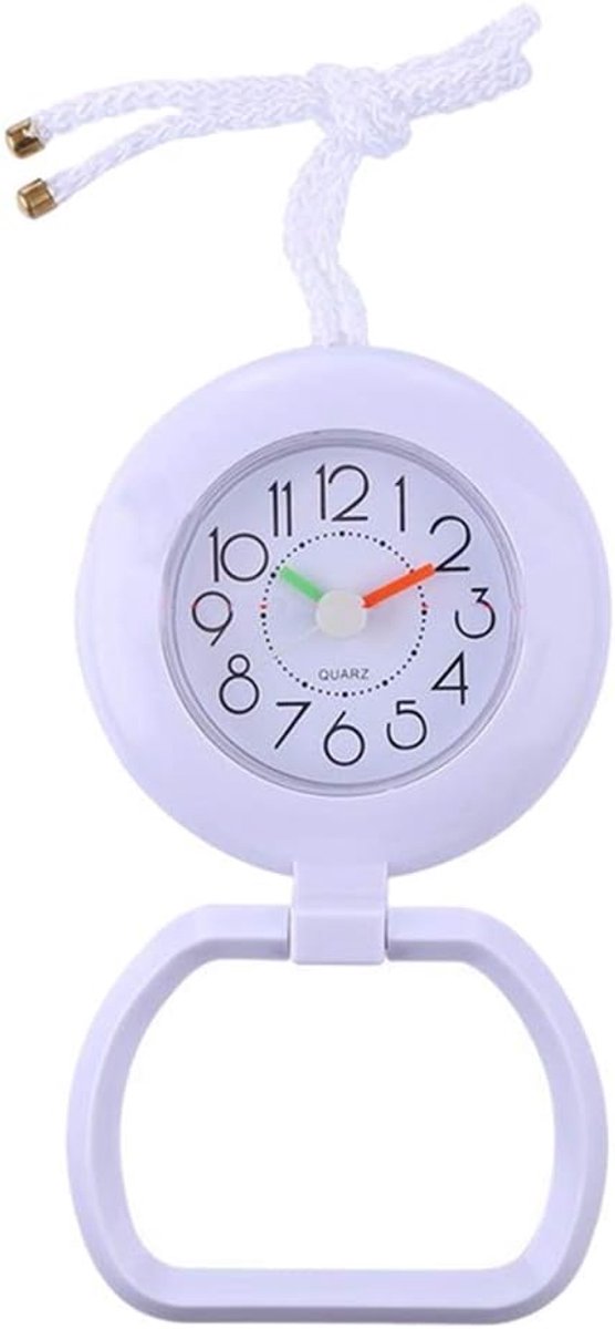 Badkamer Klok - Doucheklok Muurklok - Waterbestendig Werken - Stil Uurwerk - 12cm Diameter - Wit