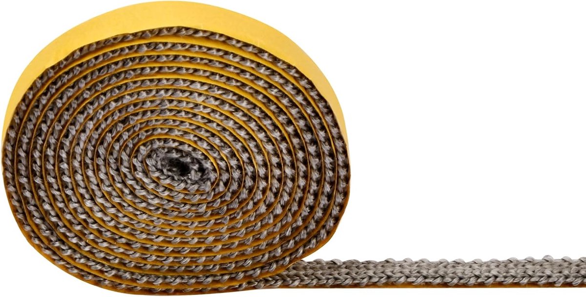 Schoorsteenafdichting Isolatietape Oven Haard Reparatie Hittebestendig Glasvezel 3mm x 10mm x 2.5m Grijs