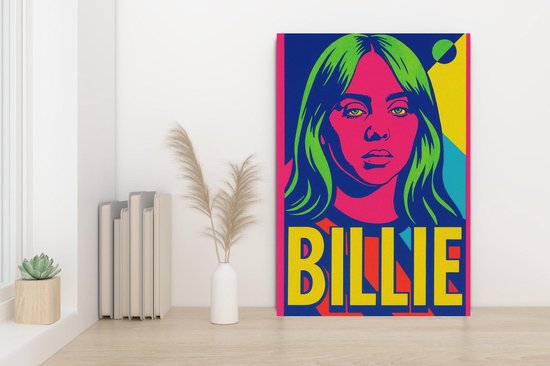 Billie Eilish Poster - Muziek Posters - Teksten - Quote - Pop Art - Metalen Wandbord - Met Ophangsysteem - 3mm Aluminium Dibond - DBS6416WV - Formaat 50 x 70cm
