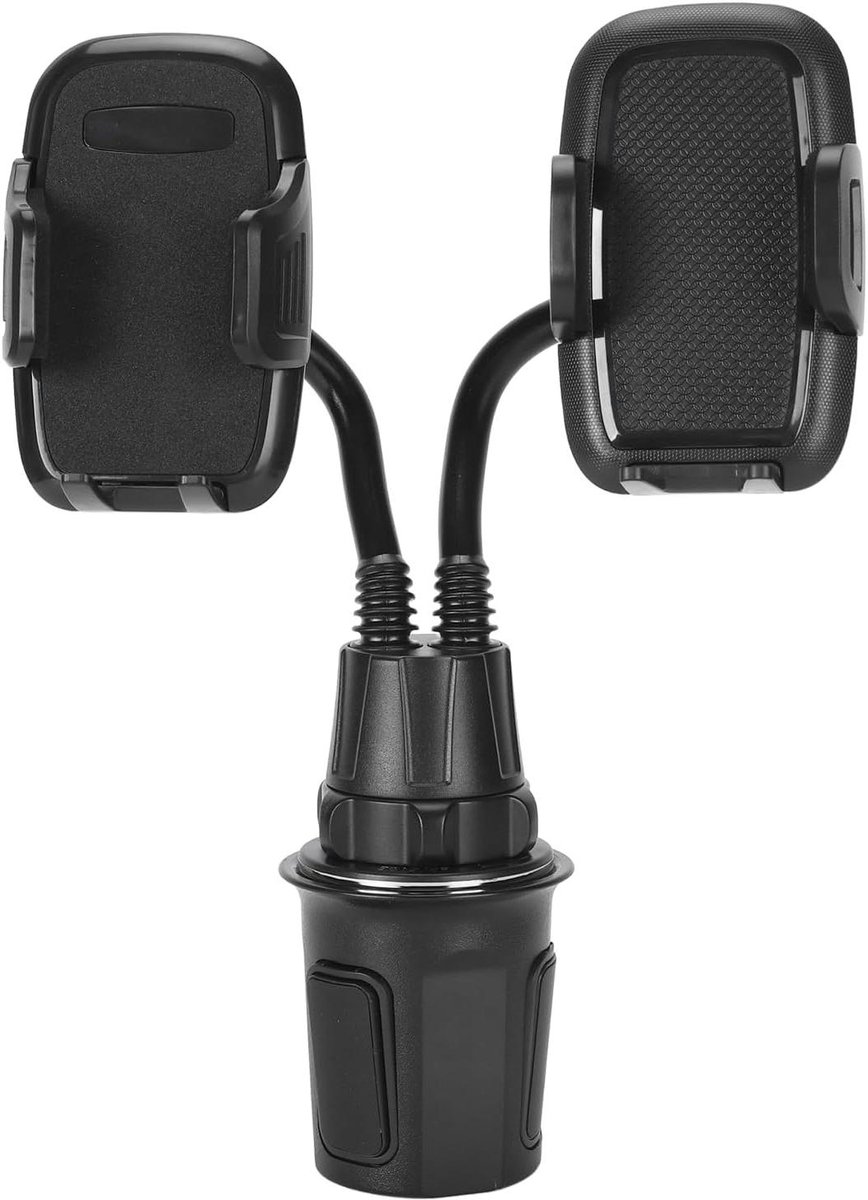 JGS Premium - Telefoonhouder voor Auto Bekerhouder 360° Draaibare Houder Verstelbare Basis en Flexibele Zwanenhals Houder voor Smartphones van 4.0 tot 7.0 Inch