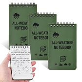 Waterdicht Notitieboek - All-Weather Memo Pads met Topspiraal - Notitieblok All Weather - Mini spiraal notitieboeken - Outdoor notitieblok - Voor Buitenactiviteiten - Waterdicht - Scheurvast - 3 stuks - 7.6 x 12.7 cm