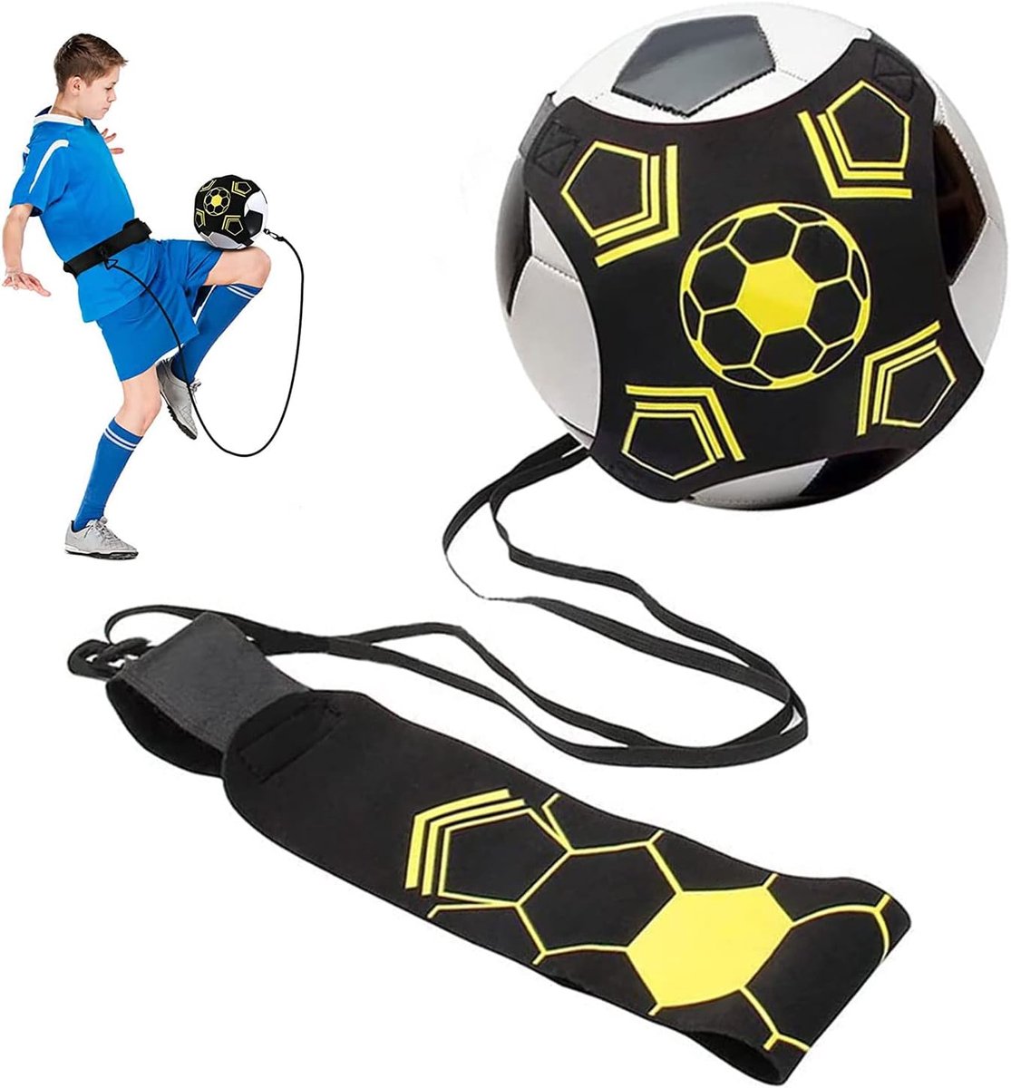 Voetbaltrainingsriem - Verstelbare Voetbal Schoppen Riem - Voetbal trainingsmateriaal - Schoppen Trainingsuitrusting - Taille Training Riem - kickball trainer - solotrainingshulpmiddel - 1 Pack - voor kinderen en volwassenen