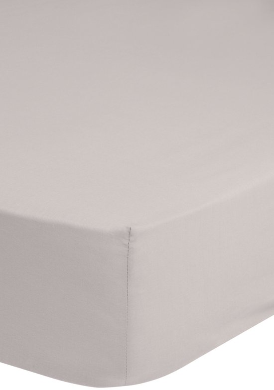 drap housse 160x200cm satin de coton sable clair