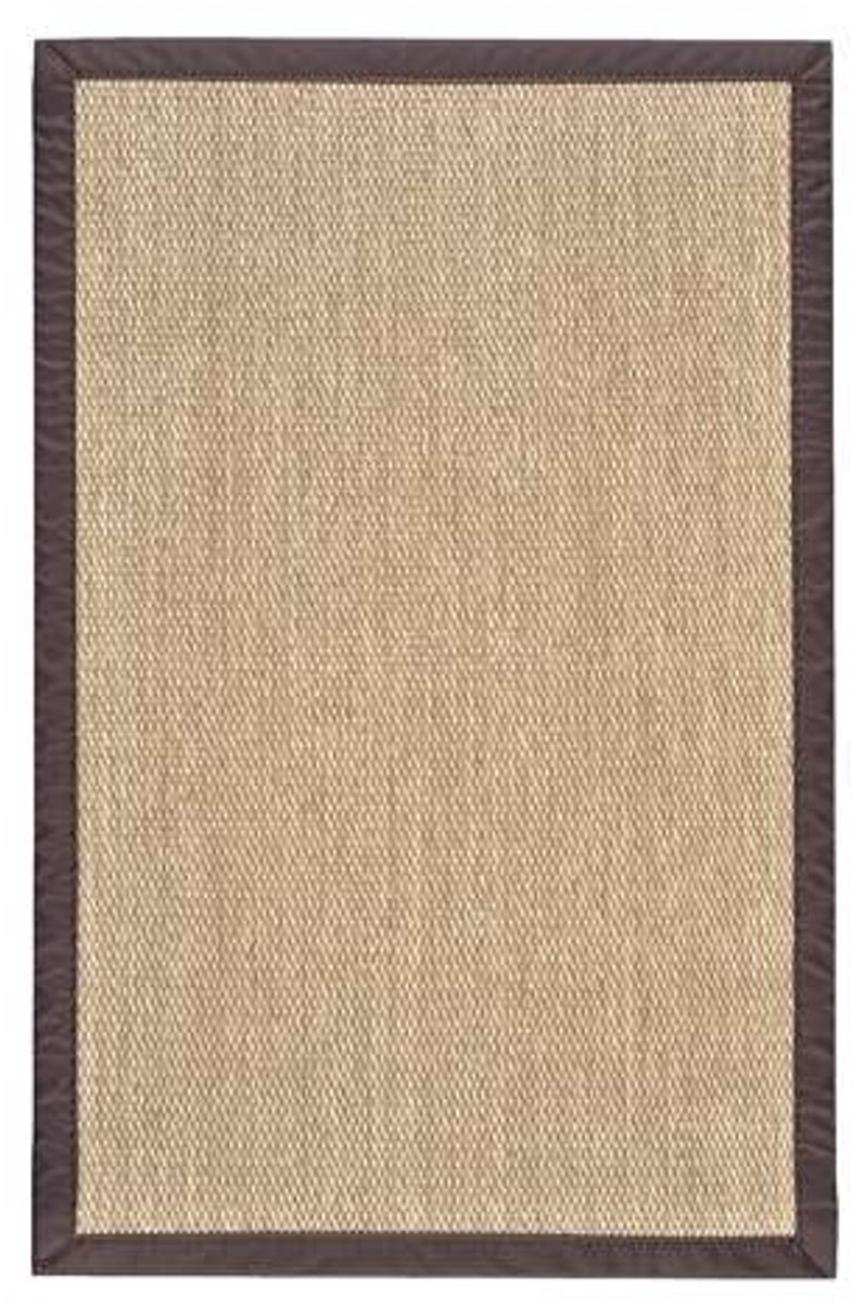 Storesdeco Premium vinyl vloerkleed met bies, antislip en sterk – lichtbruin, 60 x 90 cm