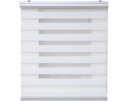 Storesdeco - Premium Duo rolgrodijn met aluminium afwerking Wit, 140x250 cm