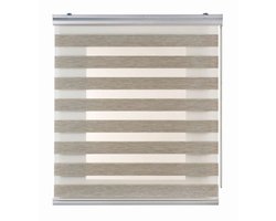 Storesdeco - Premium Duo rolgrodijn aluminium afwerking Beige, 60x250 cm