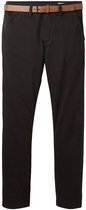 TOM TAILOR Slim Chino with belt Heren Broek - Maat 33/32