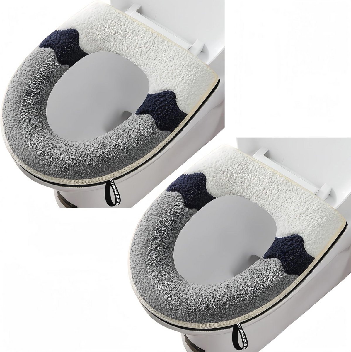2x Zachte en Dikkere WC-Stoelhoes voor Ovale Toiletstoelen met Handvat