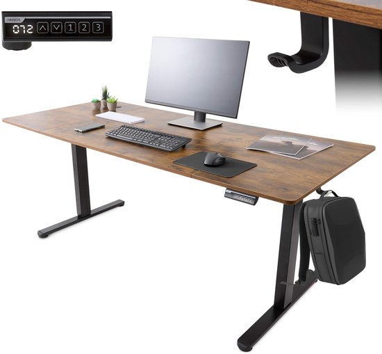 Claiks Mobiele laptoptafel/sta-bureau, in hoogte verstelbaar, 75 x 45 cm, inklapbaar bureau met wielen, draagbaar, computertafel, klein met tafelblad 90 graden kantelbaar, zwart