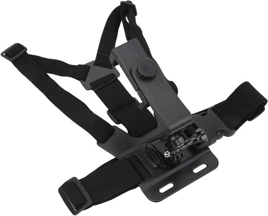 Borstband voor actiecamera, telefoonhouder, verstelbare body mount met J-haak, ideaal voor fietsen, wandelen en avontuuropnames