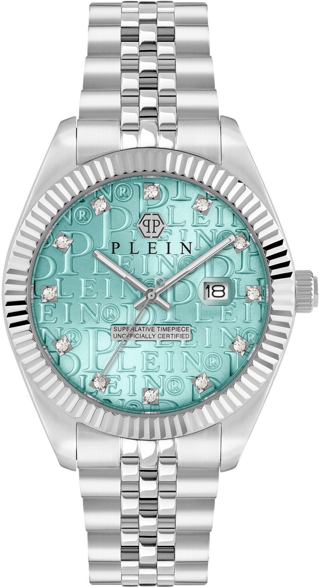 Philipp Plein Date Superlative PWMFA0225 Horloge - Staal - Zilverkleurig - Ø 41 mm
