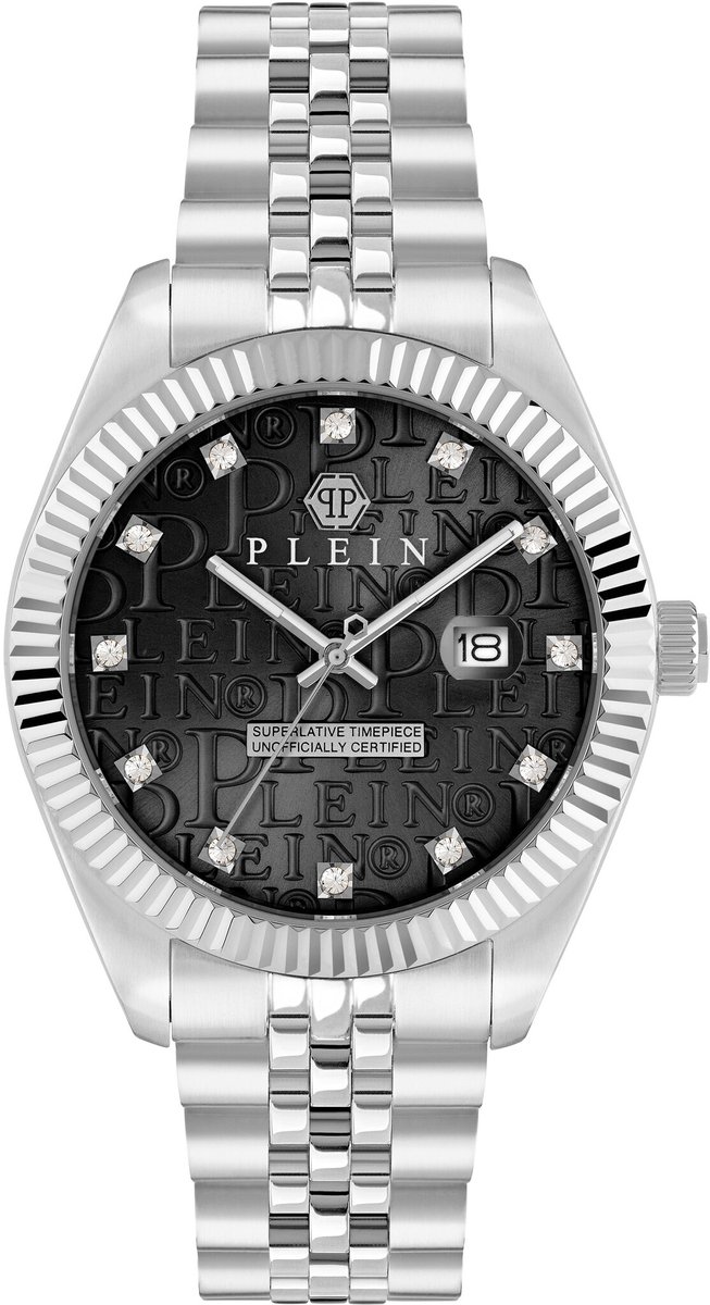 Philipp Plein Date Superlative PWMFA0125 Horloge - Staal - Zilverkleurig - Ø 41 mm