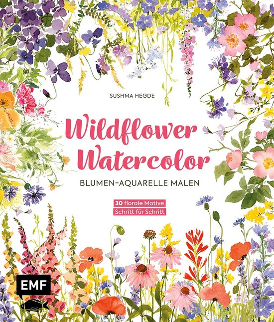 Wildflower Watercolor – Blumen-Aquarelle malen - cover
