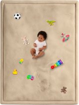 Speelmat Baby XXL - Speelkleed met Traagschuim - Fluweelzacht Speeltapijt - 200x150x3 cm - Beige