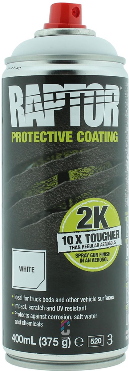 Raptor Liner 2K Bedliner Verf WIT spuitbus