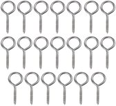Lot de 20 Pitons à vis M4 x 50, vis autotaraudeuses, en acier inoxydable 304, pour intérieur et extérieur