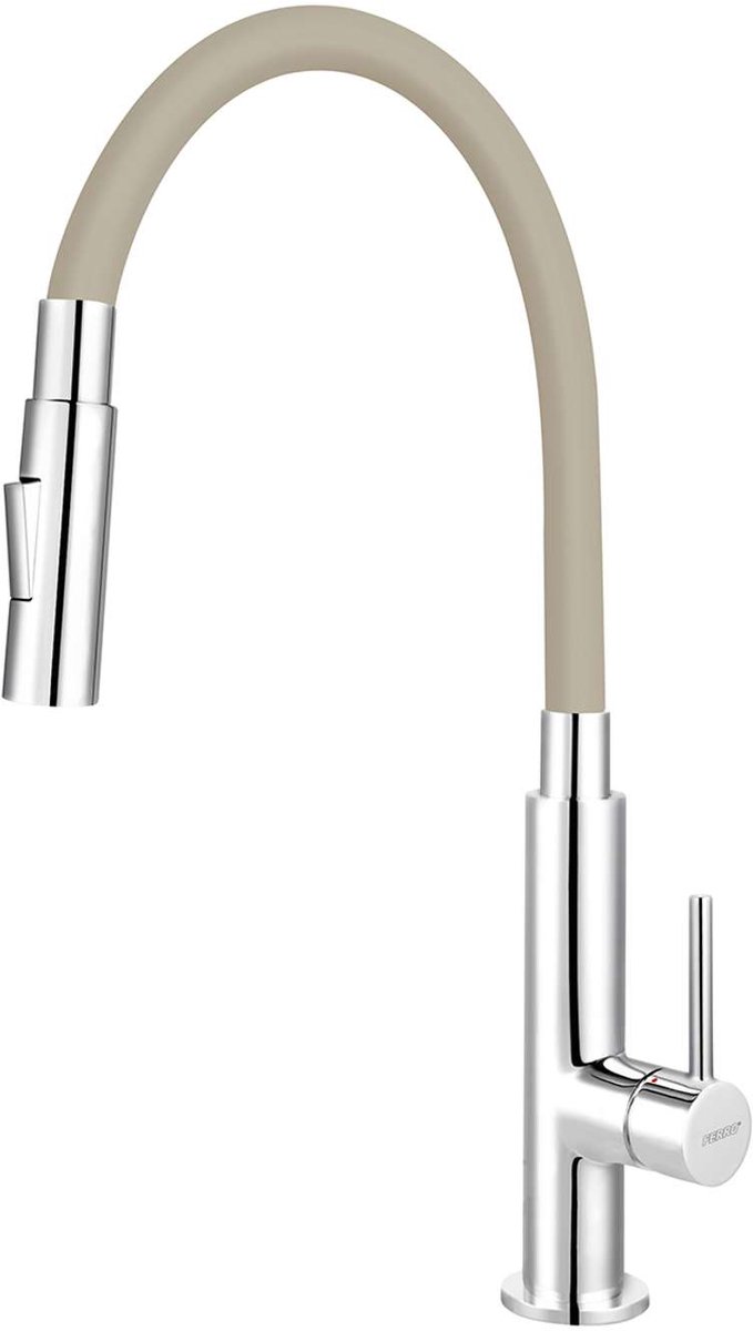 Novaservis Ferro - Keukenkraan met flexibele arm, dualspray, beige /chroom 70730,0BE