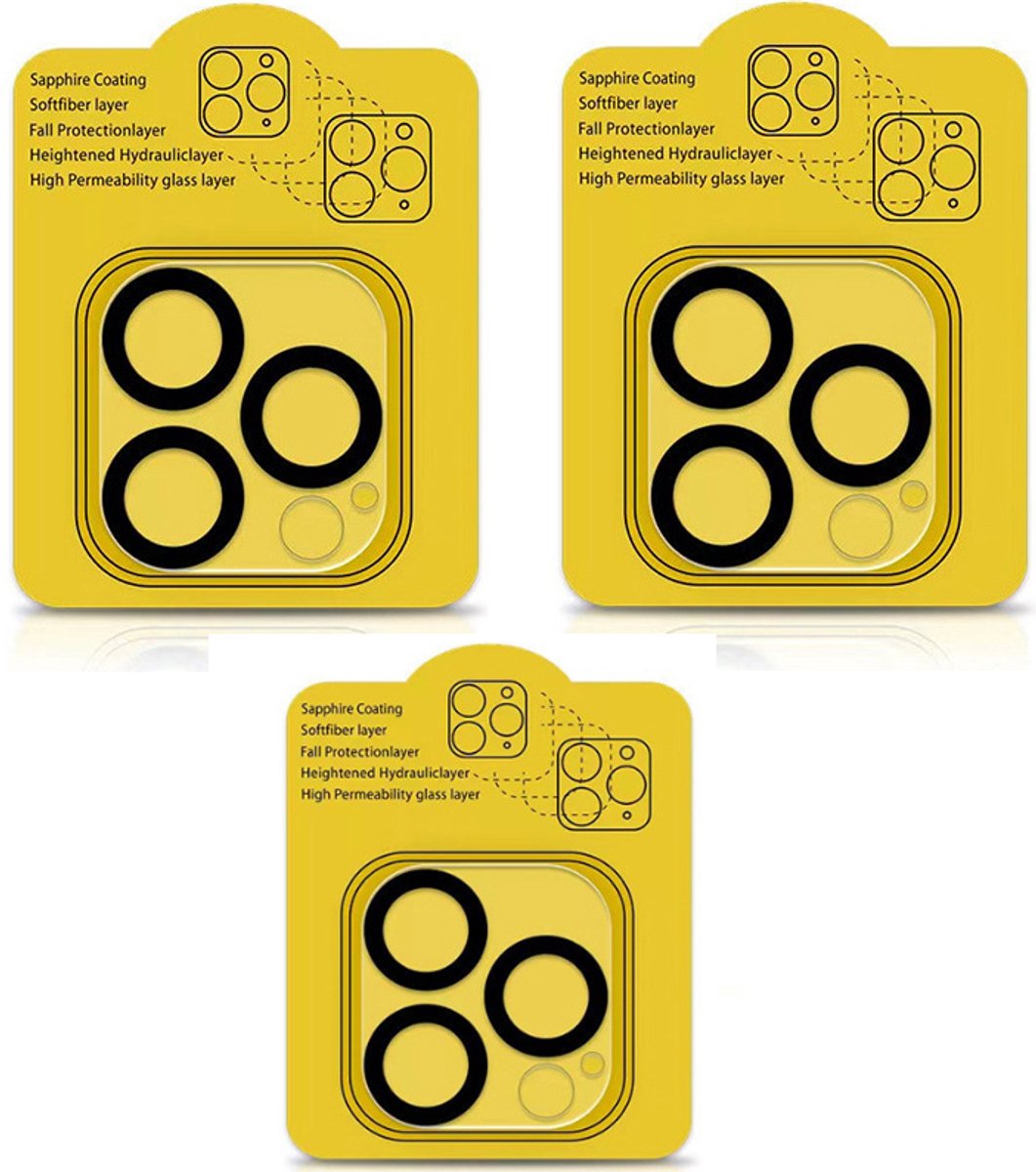 3-pack camerabescherming van gehard glas Geschik voor iPhone 15 Pro Max