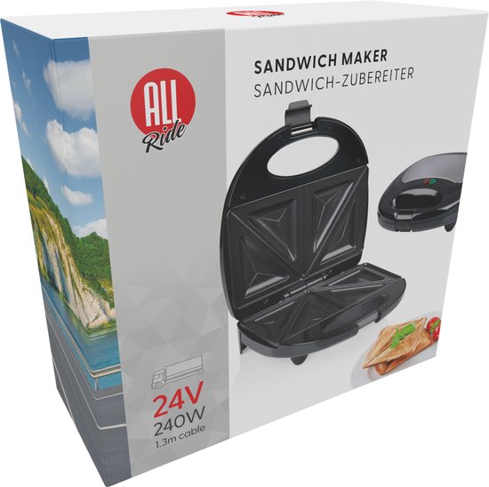 All Ride Tosti-Apparaat - 12 Volt - voor Onderweg - Indicatielampen