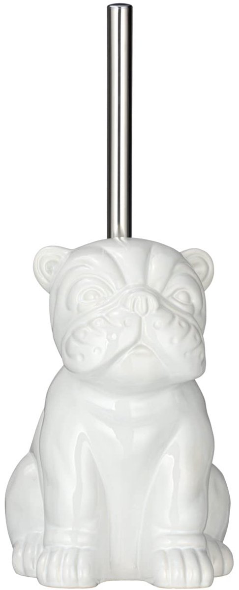 Ibenzoa® Decoratieve Bulldog Toiletborstelhouder Set met Siliconen Borstel voor Badkamerstijl